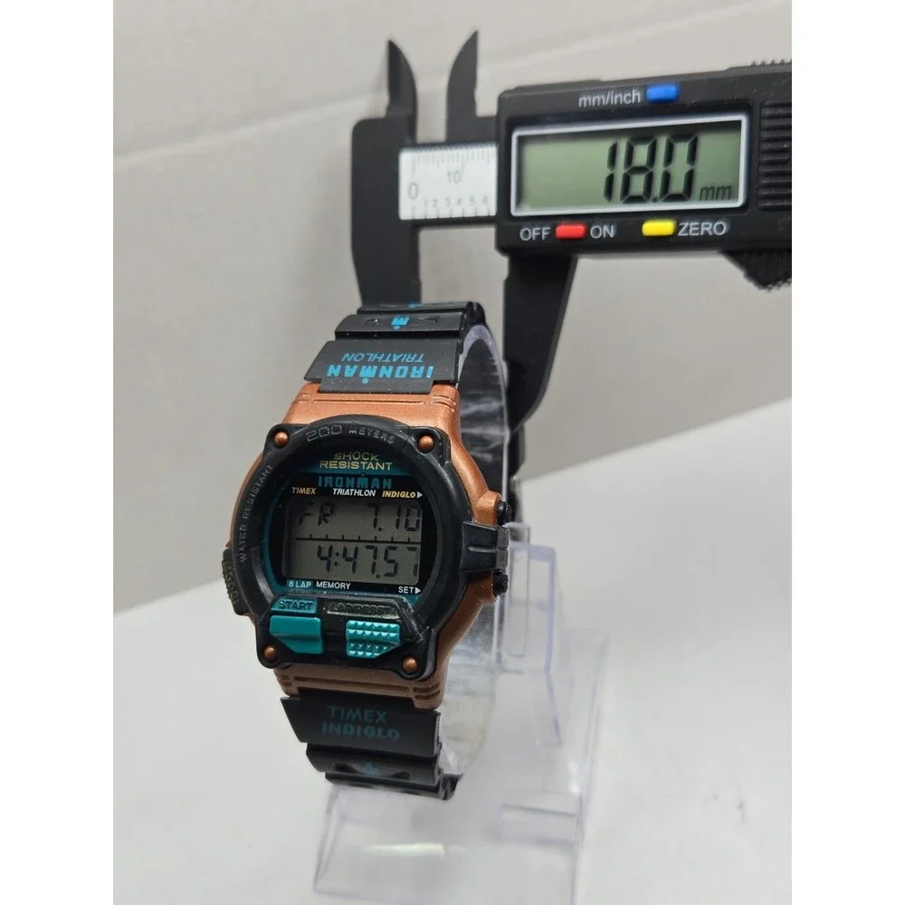 Vintage 1995 Timex Ironman Copper Digital 8Lap Watch Indiglo New Battery -  Read